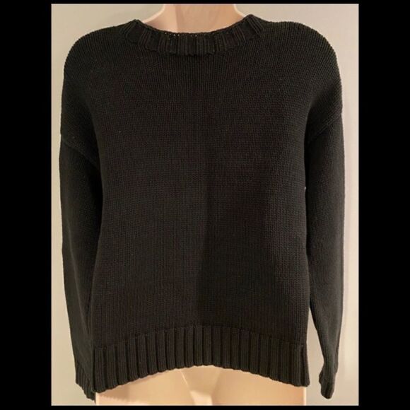 ARMANI EXCHANGE CROP KNIT SWEATER FAUX LEATHER M - Picture 5 of 6